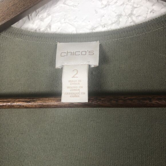 CHICO'S Cardigan Sweater Women's Large Semi Sheer BOHO Cottagecore Minimalist - Picture 4 of 6